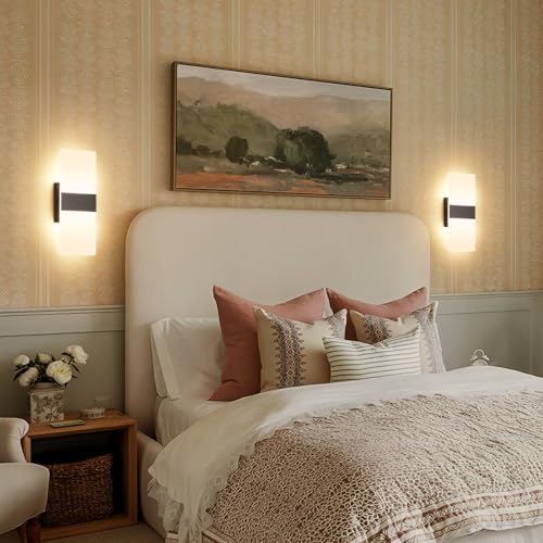 Modern Dimmable LED Wall Sconce Set of 2