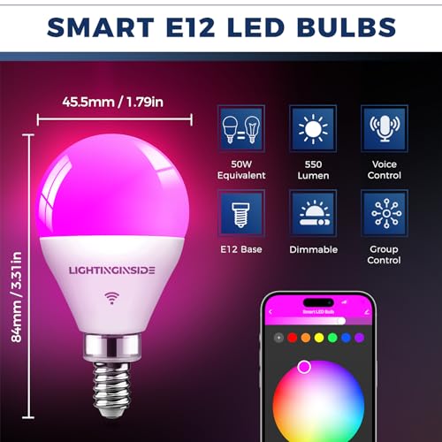 E12 Smart Light Bulbs 50W Equiv. (6 Count)
