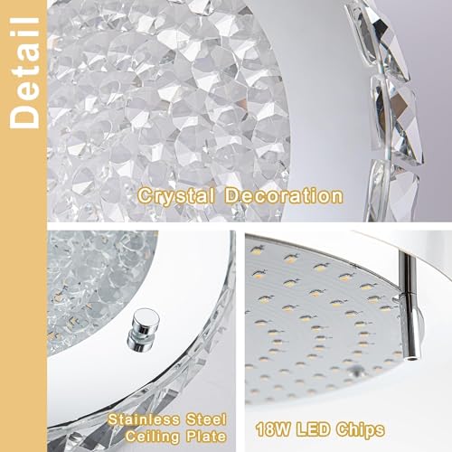 Crystal Ceiling Light Flush Mount Light Fixture Modern LED Ceiling Lamp for Foyer