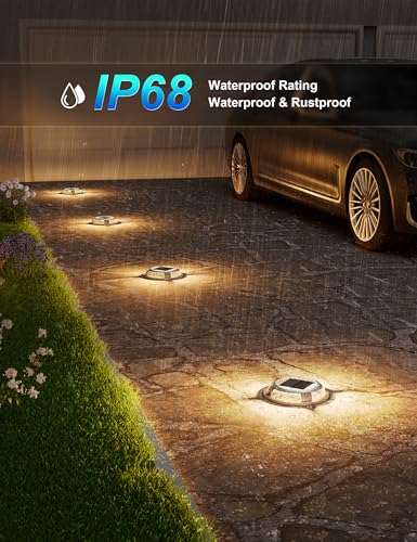 Solar Driveway & Deck Lights 12 Pack Dock Marine Ground LED Lights (12 Count)