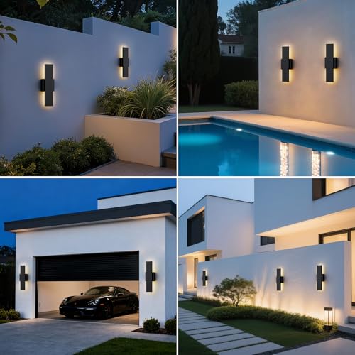 2 Pack 15.75 inch Modern LED Outdoor Wall Light (2 Count)