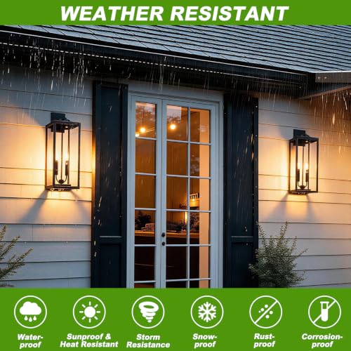 Large 24 Inch Outdoor Wall Light Fixtures (2 Count)