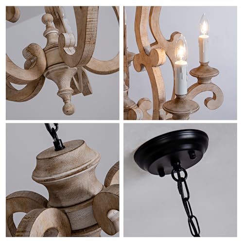 Farmhouse Wood Chandelier 5
