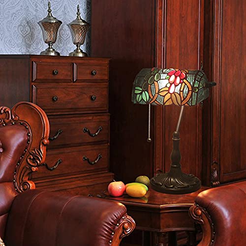 Tiffany Style Bankers Table Lamp Stained Glass Piano Desk Lamp Vintage Bedroom Bedside Lamp for Study