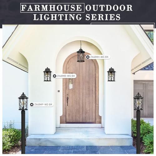 17 Inch Black Outdoor Post Lights