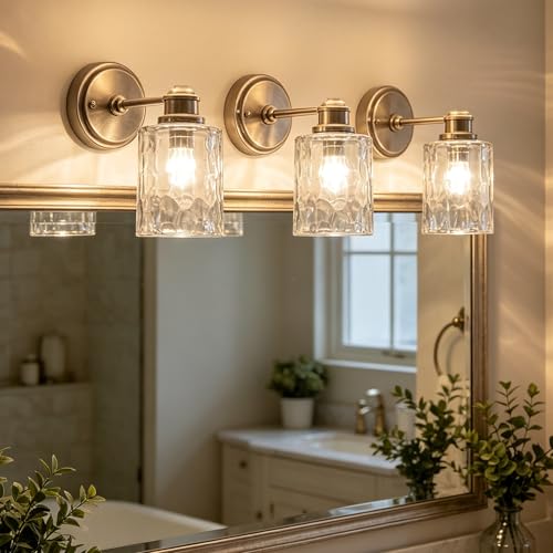 3Pcs Clear Hammered Glass Lamp Shade (3 Count)