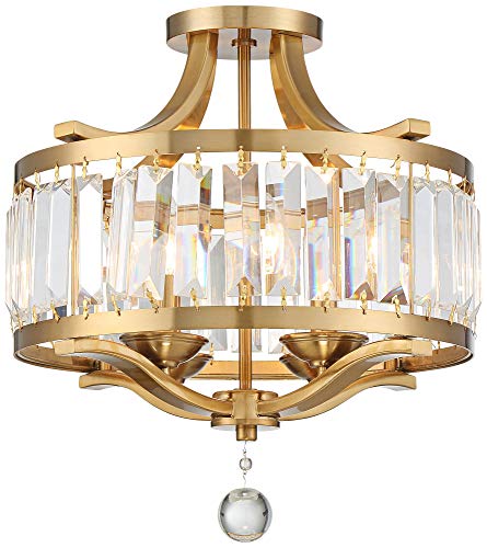Prava 16 1 2" Wide Brass and Crystal Semi