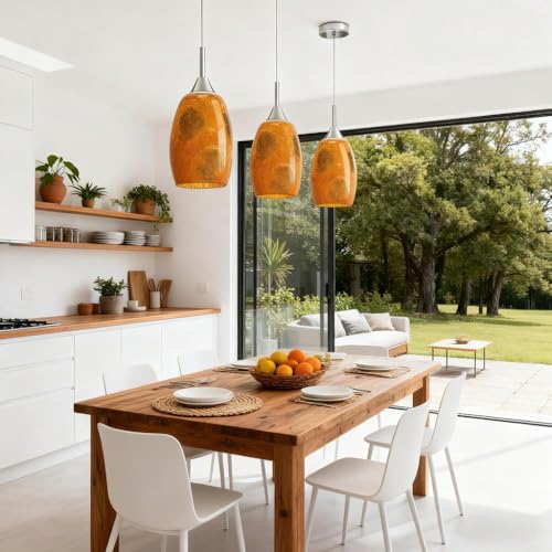 Oval Glass Lamp Shade Cover for Kitchen Pendant Light over Island