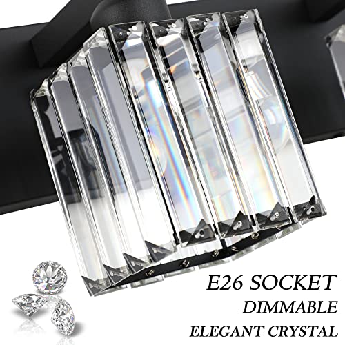 Black Vanity Light Bathroom Lighting Fixtures 3 Light Crystal Modern Bathroom Vanity Light