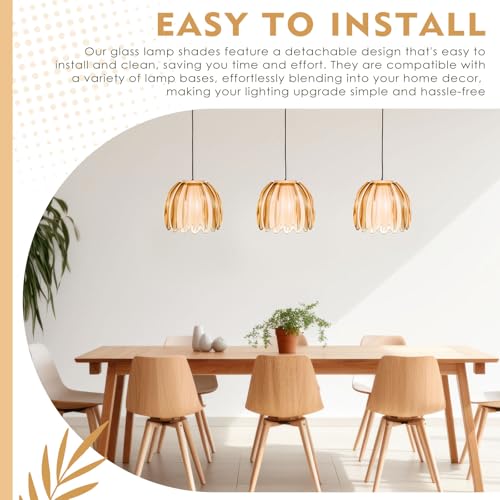3 Pcs Glass Tulip Lamp Shade (3 Count)