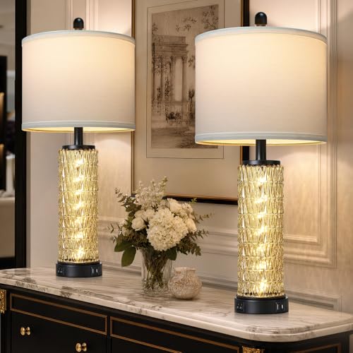 28" Crystal Table Lamp Set of 2 (2 Count)