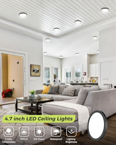 1PACK LED Flush Mount Ceiling Light Fixture Black