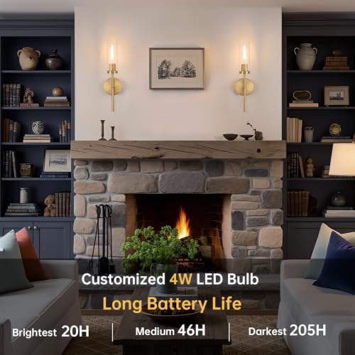 Battery Operated Wall Sconces Set of 2 (2 Count)