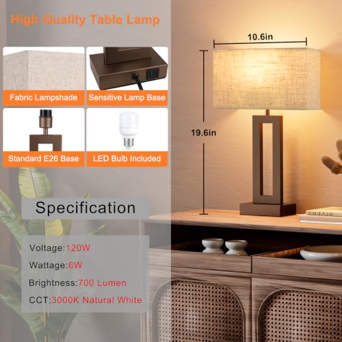 Bedroom Lamps for Night Stands (2 Count)