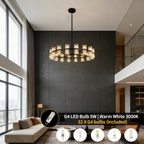 32 Light Black Crystal Chandelier