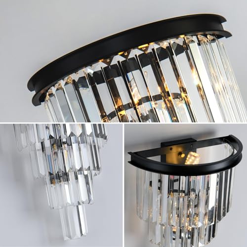 Black Crystal Wall Sconce