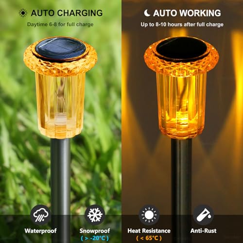 Solar Halloween Lights Outdoor 10 Pack Fall Decorations for Home (10 Count)