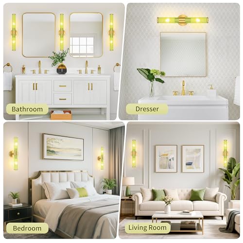 Gold Battery Operated Wall Sconces Set of 2 (2 Count)