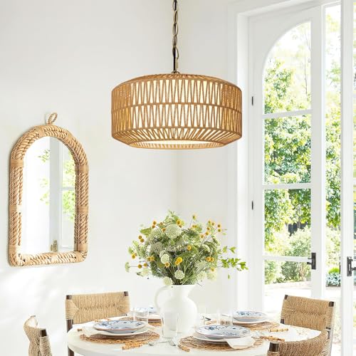 9" 52" Height Adjustable Farmhouse Chandelier Light Fixture