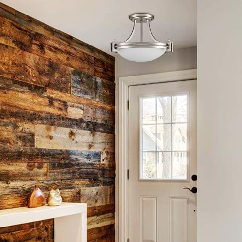 Brushed Nickel Semi Flush Mount Ceiling Light