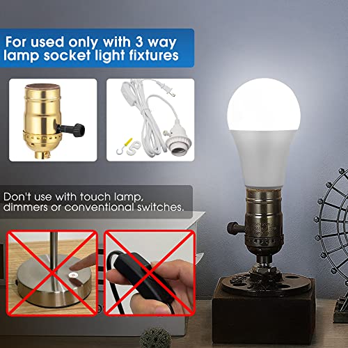 LED Light Bulbs 3 Way Light Bulbs 50 100 150W Equivalent 5000K (4 Count)