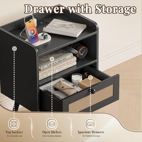 Nightstands with Charging Station (2 Count)