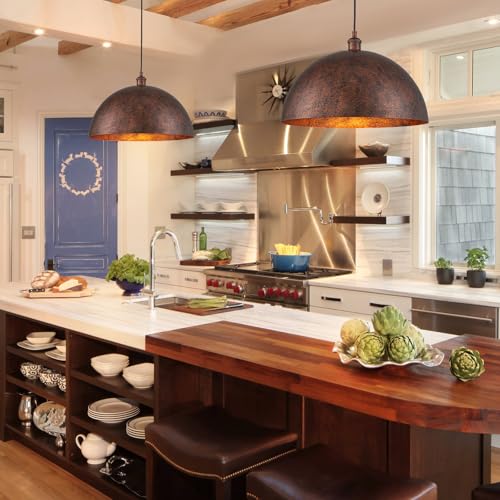 17.7” Industrial Metal Dome Pendant Light