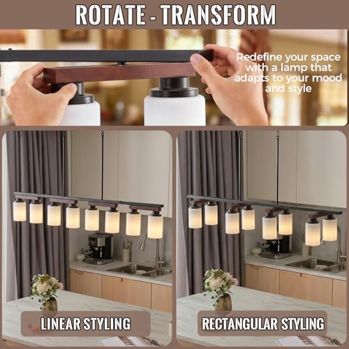 8 Light Black Linear Chandelier