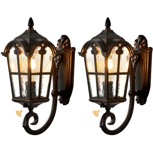 16.9" Dusk to Dawn Outdoor Wall Light (2 Count)