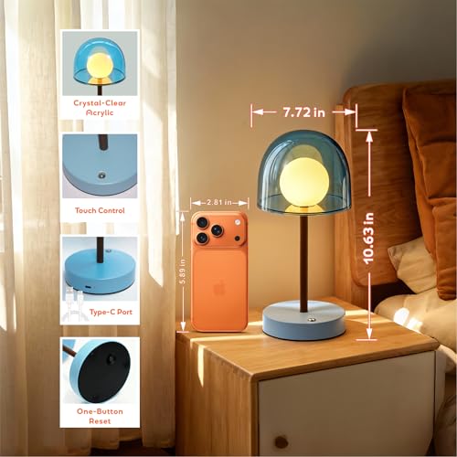 Blue Cordless Nursery Lamp