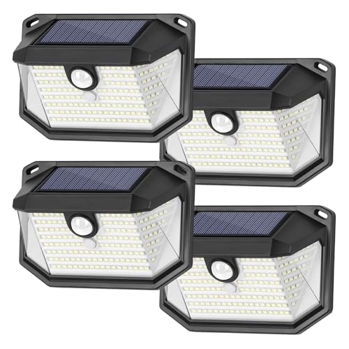 4 Pack Solar Wall Lights Outdoor with 3 Modes & Reflector (4 Count)
