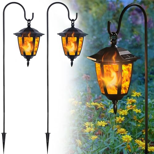 2 Pack Solar Flame Hanging Lights Outdoor (2 Count)