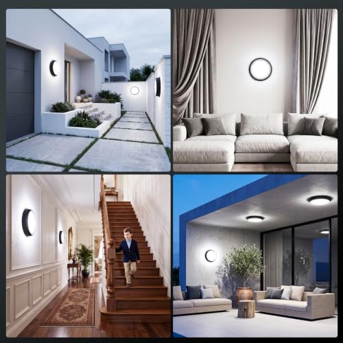 36W Outdoor LED Wall Lights Black (Black)