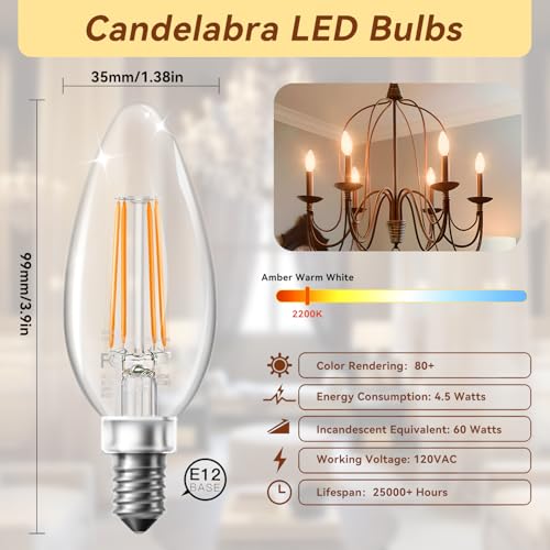 Candelabra LED Bulbs (12 Count)