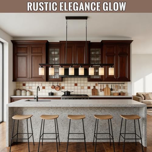 8 Light Black Linear Chandelier