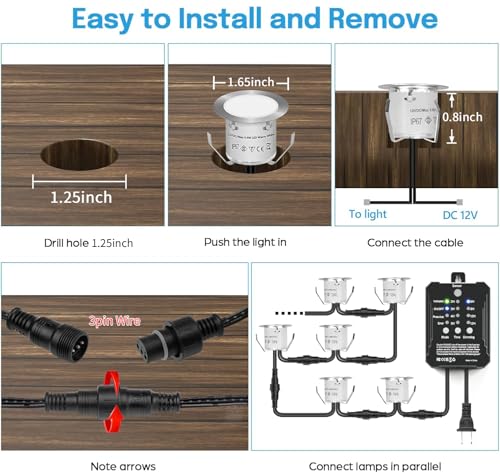 Low Voltage Deck Lights Kit 3CCT 2700K (10 Count)