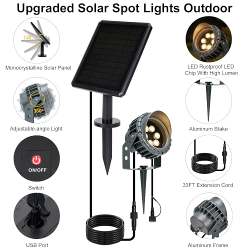 Solar Tree Spot Lights Outdoor 2PK