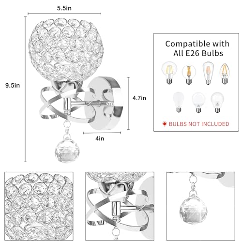 Silver Crystal Sconces