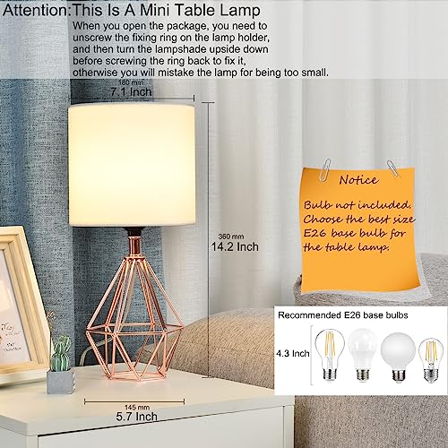 Rose Gold Bedside Table Lamp