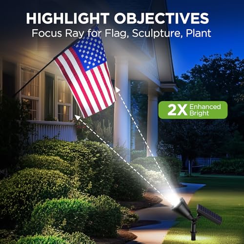4 Solar Lights Outdoor Spot Garden Yard Landscape Flag (4 Count)