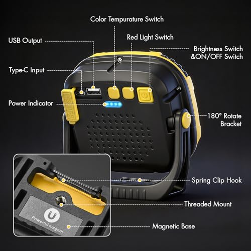 2Pack 6000mAh Rechargeable Work Light (2 Count)