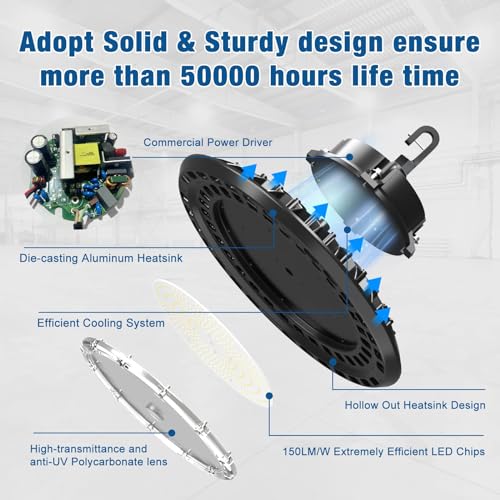 Led High Bay Light 240W 36000LM 5000K UFO ETL Listed Commercial Lights