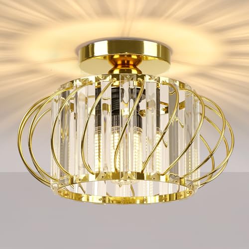 Gold Crystal Ceiling Light Fixture