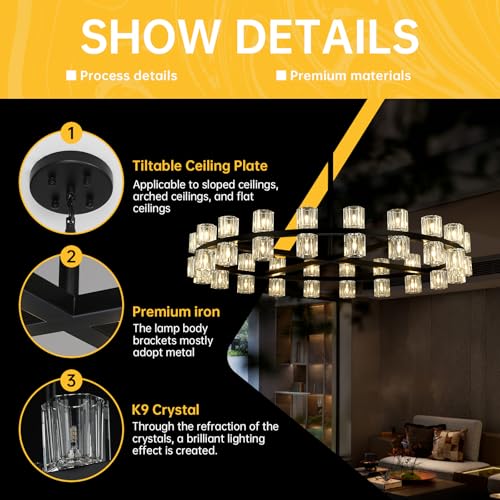40 Light Large Crystal Chandelier