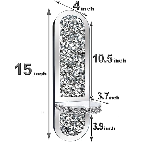 Set of 2 Crystal Crush Diamond Candle Sconces (2 Count)