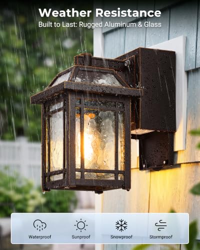 Bronze Dusk to Dawn Porch Lights with GFCI Outlet (Oil-Rubbed Bronze / D2D 1-Pack)