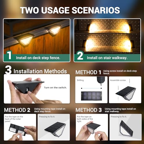 8 Pack Solar Step Lights for Outside (8 Count)