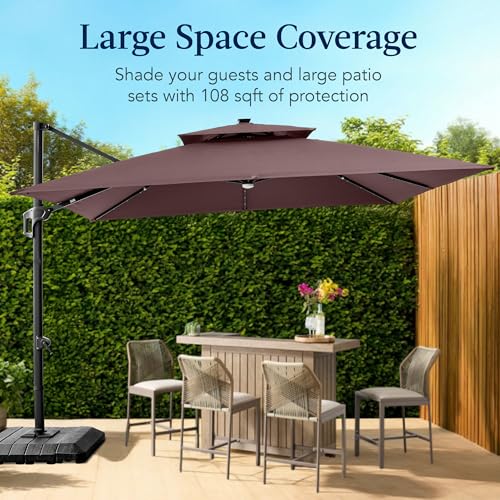 9x12ft LED Cantilever Patio Umbrella w