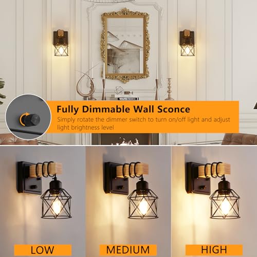 Dimmable Wall Sconces Set of Two