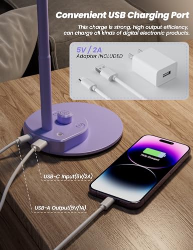 LED Desk Lamp with USB Charging Port